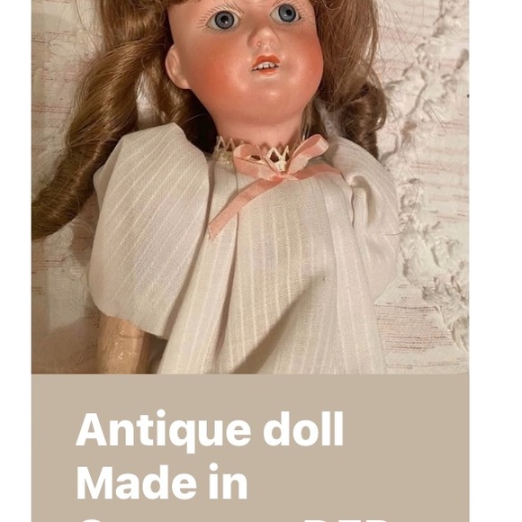 13''Antique Bisque 201 11/0 DEP Bisque Head Doll With Fixed Eyes - Picture 2 of 16